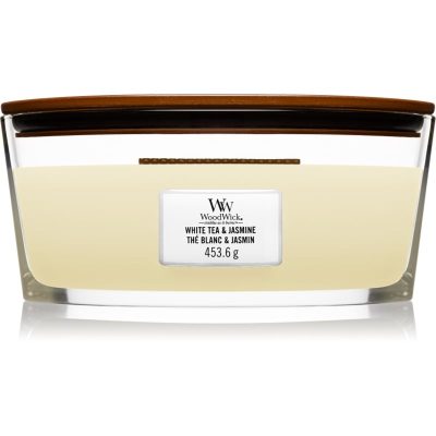 Woodwick White Tea & Jasmine vonná svíčka s dřevěným knotem (hearthwick) 453.6 g - parfo.cz