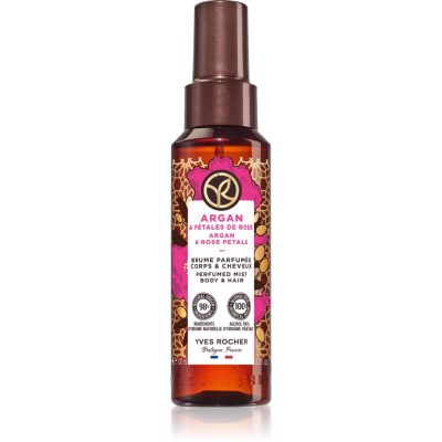 Yves Rocher Bain de Nature parfémovaný sprej na tělo a vlasy pro ženy Argan & Rose Petals 100 ml - parfo.cz