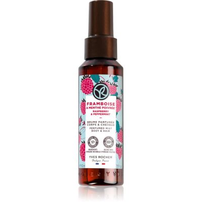 Yves Rocher Bain de Nature parfémovaný sprej na tělo a vlasy pro ženy Raspberry & Peppermint 100 ml - parfo.cz