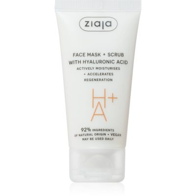Ziaja Face Mask + Scrub with Hyaluronic Acid peelingová maska 55 ml - parfo.cz