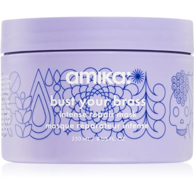 amika Bust Your Brass Cool Blonde intenzivní regenerační maska pro blond a šedivé vlasy 250 ml - parfo.cz