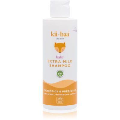 kii-baa® organic Baby Extra Mild Shampoo jemný šampon s probiotiky a prebiotiky pro děti od narození 200 ml - parfo.cz