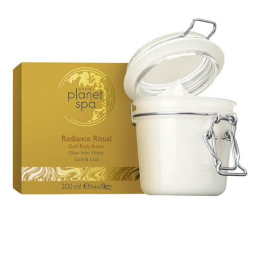 Rozjasňující tělový krém se zlatými částečkami Planet Spa Radiance Ritual (Golden Body Butter) 200 ml Avon