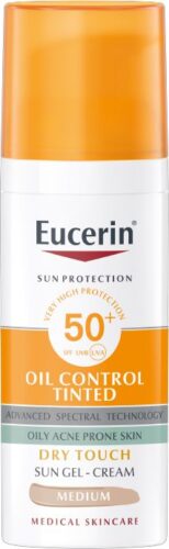 Ochranný tónovací a matující gelový krém na obličej SPF 50+ Sun Oil Control Tinted (Sun Gel-Cream) 50 ml Medium Eucerin