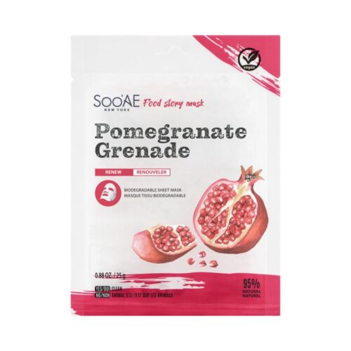 Obnovující plátýnková maska Pomegranate (Food Story Mask) 25 g SOO`AE