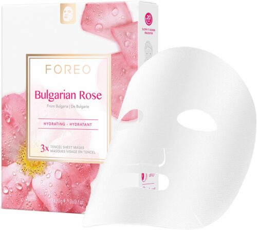 Hydratační pleťová maska pro suchou a unavenou pleť Bulgarian Rose (Hydrating Sheet Mask) 3 x 20 g Foreo