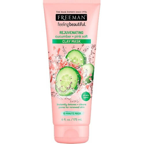 Kaolínová čisticí maska Okurka a Růžová himalájská sůl Feeling Beautiful (Clay Mask) 175 ml Freeman