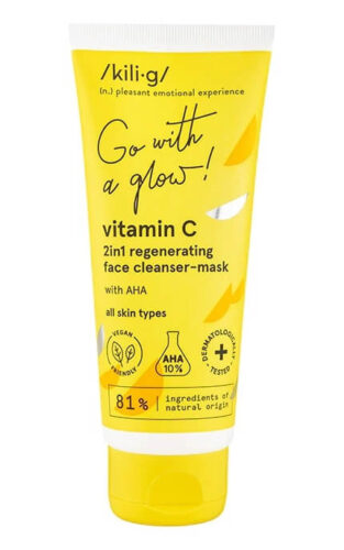 Čisticí a regenerační pleťová maska Vitamin C (2 in 1 Regenerating Face Cleanser-Mask) 75 ml Kilig