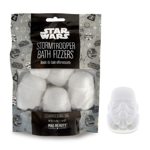 Šumivé bomby do koupele Star Wars Storm Trooper (Bath Fizzers) 6 x 30 g Mad Beauty