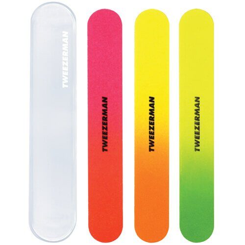 Neonové pilníky na nehty s pouzdrem (Neon Nail Files) 3 ks Tweezerman