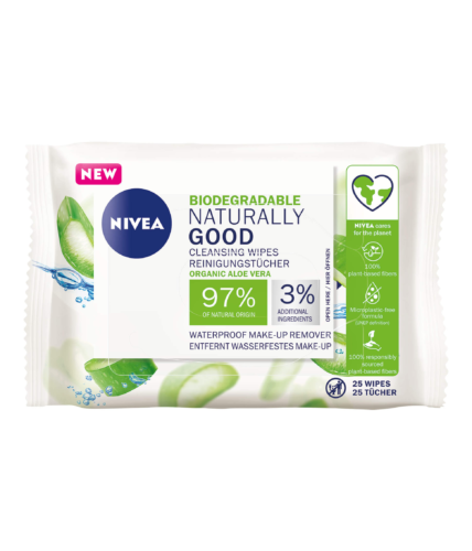 Čisticí pleťové ubrousky Naturally Good (Cleansing Wipes) 25 ks Nivea