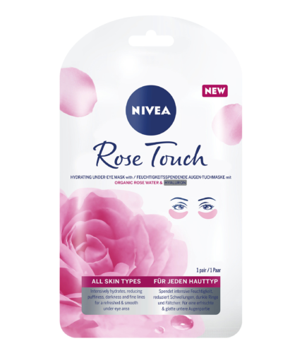 Hydratační maska na oční okolí s kyselinou hyaluronovou Rose Touch (Hydrating Under-Eye Mask) Nivea