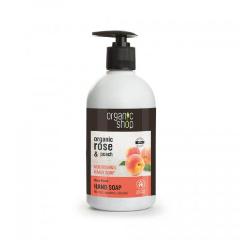 Vyživující mýdlo na ruce Růže a broskev (Nourising Hand Soap) 500 ml Organic Shop