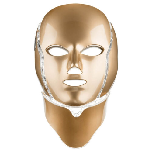 Ošetřující LED maska na obličej a krk zlatá (LED Mask + Neck 7 Colors Gold) Palsar 7