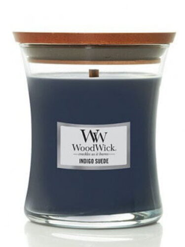 Vonná svíčka váza Indigo Suede 85 g WoodWick