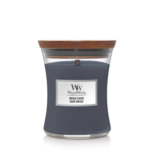 Vonná svíčka váza střední Indigo Suede 275 g WoodWick